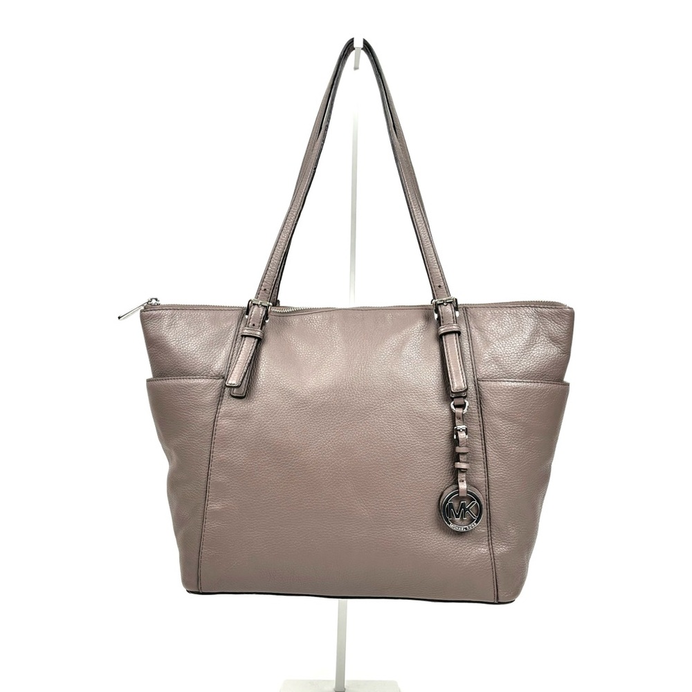 Michael Kors Mauve Gray Pebbled Leather Tote Bag in good condition.